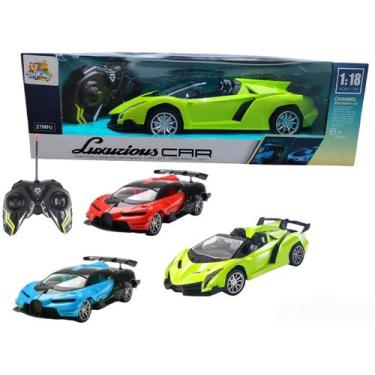 Imagem de Carrinho de Brinquedo Com Controle Remoto Esportivo Luxuoso Com Luz - 
