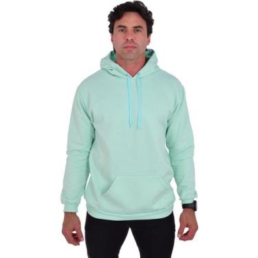 Imagem de Moletom Masculino Confortável Algodão Frio Canguru Art Life, M, Verde