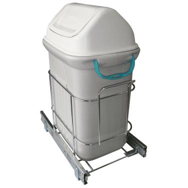 Imagem de Lixeira De Embutir Deslizante 19L Para Cozinha 7078 Cromado