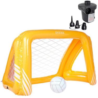 Imagem de Trave inflável polo aquático piscina futebol+ bomba elétrica - INTEX, 