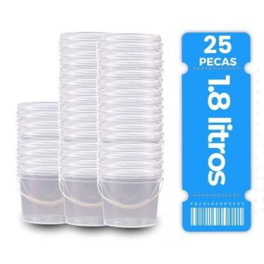 Imagem de Balde 1,8 Litros Com Tampa Transparente Para Catupiry 25 Pçs - Nastrip