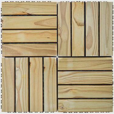 Imagem de Deck de Madeira Modular Base Plástica Isabela Revestimentos 30cm x 30cm Placa Pinus Tratado