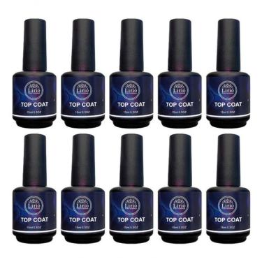 Imagem de Kit 10 Top Coat Lirió Unhas Led Uv Extra Brilho Gel Acrigel