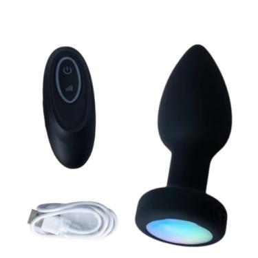 Imagem de Plug Anal Em Silicone Com Led 10 Modos De Vibração E Rotação Prazer Intenso Brinquedo Intimo