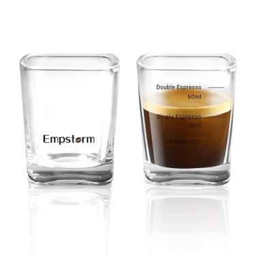 Imagem de Empstorm Copos de dose expresso, copo medidor de 59 g, vidro pesado líquido para baristas e casa (2 xícaras em 1)