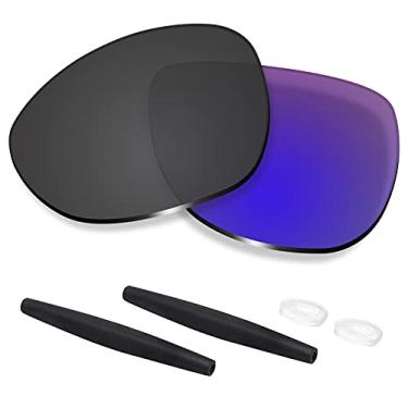 Imagem de Betterun lentes de substituição polarizadas de policarbonato/kits de borracha para Oakley Crosshair New 2012, Retro Black Polarized - Polycarbonate Ar Coated, One Size