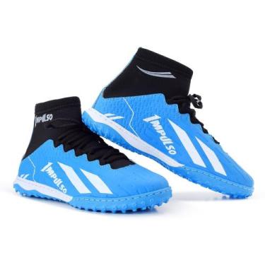 Imagem de Chuteira Society Com Trava Confortavel Futebol Grama Sintética Costura