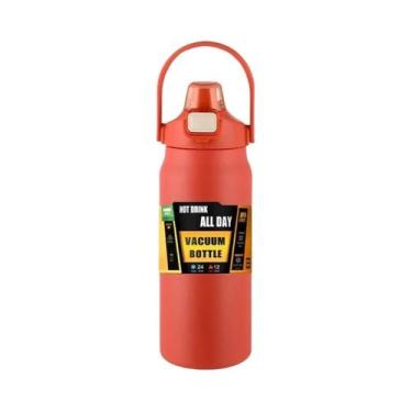 Imagem de Garrafa Térmica de Aço Inoxidável Portátil com Canudo - Garrafa de Vác