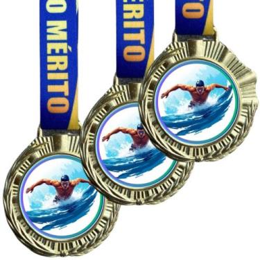 Imagem de Kit 100 Medalhas, Medalha para Premiação, com Cordão Honra ao Mérito, 