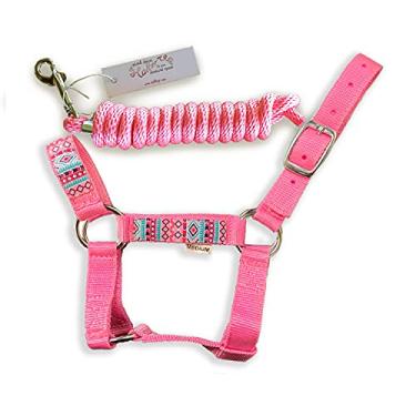 Imagem de HalterUp Cordas de chumbo e cavalo em miniatura bonitas e estilosas (pacote com 2 itens) disponível em 10 cores...Um ótimo encaixe que é forte e durável, mas confortável., rosa, Large