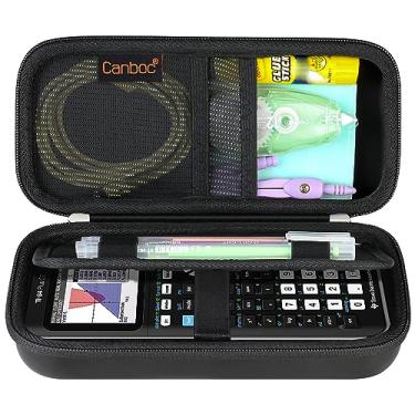 Imagem de Canboc Estojo de calculadora gráfica para Texas Instruments Ti-84 Plus CE/Ti-84 Plus/TI-83 Plus, calculadora gráfica colorida, cabos de malha, manual, outros acessórios, preto + preto