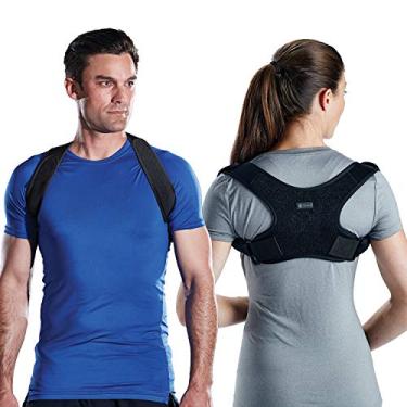 Imagem de Corretor de postura Gaiam Restore para mulheres e homens – Alisador de costas de neoprene com tiras ajustáveis, suporte compacto para clavícula, pescoço, ombro, alívio da dor invisível