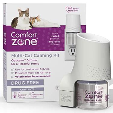 Imagem de Comfort Zone Difusor calmante para vários gatos: 1 difusor de feromônios e 1 refil (30 dias)