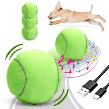 Imagem de Brinquedos interativos para cães, bolas de tênis para cães com músicas pop e modo de gravação, bola ativa recarregável para cachorros pequenos/médios/grandes para mantê-los ocupados, brinquedos para