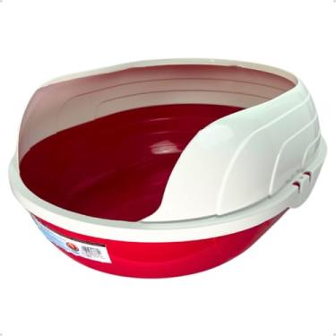 Imagem de Caixa de Areia Banheiro para Gatos Reforçada Sanitário Furba Sandbox Tamanho Slim e Grande(Prime Vermelho)