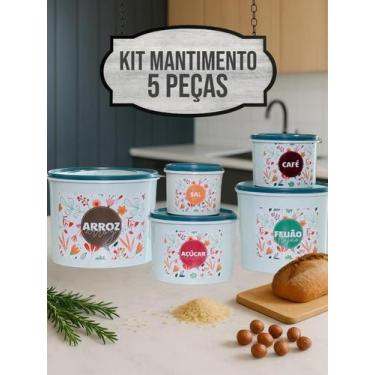 Imagem de Potes para Mantimentos Elegantes  Linha Floral Premium 5 PEÇAS - BERIN