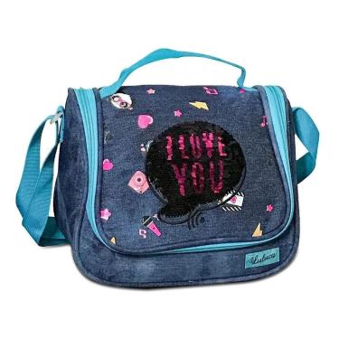 Imagem de Lancheira Térmica Luluca Paetê E Estampa Escola Menina