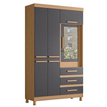 Imagem de Guarda Roupa Fusion Solteiro Porta Basculante Albatroz Freijó/titanium