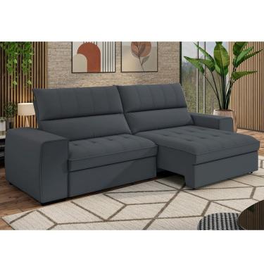 Imagem de Sofá 3 Lugares Retrátil e Reclinável 211 cm AC220 Barcelona Grafite