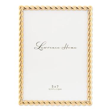 Imagem de Lawrence Frames Moldura de metal com design de corda, 12 x 18 cm, ouro