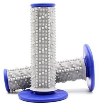 Imagem de Wai Danie 1 par de pegas universais para esportes motorizados, 22 mm, compatível com Yamaha PW80 Kawasaki, BMW, Suzuki, ATV Pocket Bikes Mini Quadriciclos (Cinza-Azul)