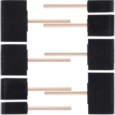 Imagem de Winsyison 8 pincéis de tinta de espuma, ferramenta de pintura de esponja de 4 tamanhos com cabo de madeira, pincel de esponja preta para pintura de vernizes e artesanato DIY (10 cm, 7,6 cm, 5 cm, 2,5