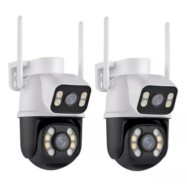 Imagem de Kit 2 Câmera IP Sem fio de Segurança Externa Wifi A31, PTZ Dupla Lente, HD 1080p, Visão Noturna Infravermelho15m, IP66, Bivolt, detecção de movimento