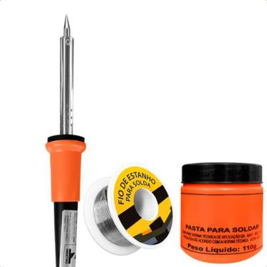 Imagem de Ferro Para Solda Profissional 40w 220V Com Suporte + Estanho Soldagem 