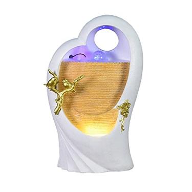 Imagem de Fonte de água interna de 61 cm para mesa de mesa de resina fonte de água de mesa decoração criativa para mesa, escritório, casa, quarto, relaxamento, fonte interna