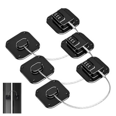 Imagem de Fechadura de geladeira, 3 peças pretas - fechaduras de armário de segurança infantil à prova de crianças Fechaduras de geladeira para crianças Proteja sua casa