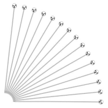 Imagem de 15 peças de palitos longos de coquetel para bebidas, palitos de aço inoxidável, espetos de coquetel reutilizáveis, palhetas de martini de metal para aperitivos de azeitonas, frutas Bloody Mary (15 cm)