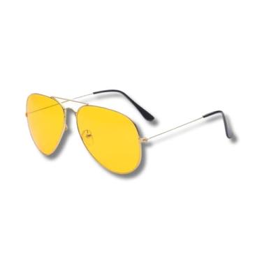 Imagem de Óculos Noturno "Visão Segura" – Óculos Noturno de Proteção Contra Luzes Ofuscantes | Lentes Amarelas UV para Motoristas e Profissionais Noturnos | Estilo, Conforto e Visibilidade 24h