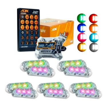 Imagem de Estrobo AJK RGB Rítmico 3.0 + 12 Faróis 6W - Kit de Produtos