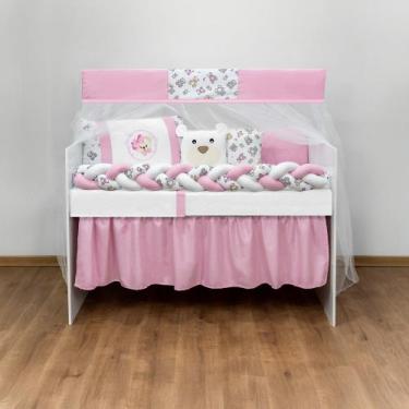 Imagem de Jogo De Berço Americano Kit 12 Peças Completo 100 Algodão - Dryka Enxo