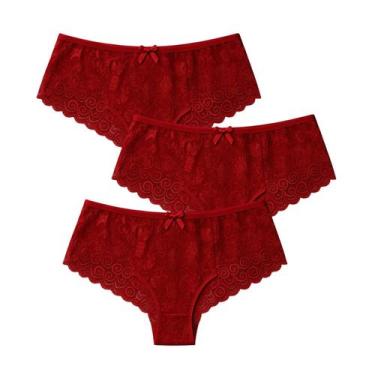 Imagem de Calcinhas Em Renda Antialérgica Plus Size Kit 3 unidades - SollBella S