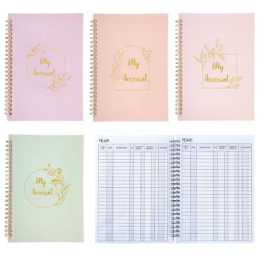 Imagem de Caderno contábil de contabilidade, rastreador de contas, cadernos, caderno de cheques de equilíbrio espiral encadernado para contabilidade de pequenas empresas, 200 folhas no total (cor sólida)