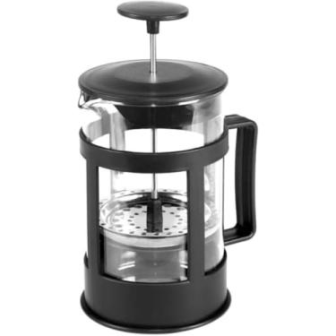 Imagem de Cafeteira Francesa Manual com Prensa e Cremeira: 350ml para Café Expresso, Leite Cremoso, Capuccino e Chá - Vidro, Cor Preto - NEXUS MARKET (350 mL)