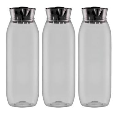 Imagem de 3 Jarras Garrafa De Água Suco Geladeira 1,5l Tampa Higiênica (Fume)