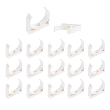 Imagem de FOCMKEAS 100 peças de clipes de grampos de tubo de água de PVC em forma de U de 25 mm, fivelas em forma de U, ideais para tubos de água de 0,98" (25 mm) e bandejas de TV, suporte de mangueira, tubo