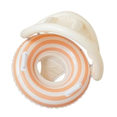 Imagem de Boia Flutuante Para Bebés - Brinquedo Inflável para Crianças na Praia com Proteção Solar - Flutuador Portátil Resistente aos Raios UV para Piscina Praia Lago e Férias
