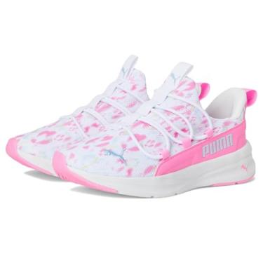 Imagem de PUMA Tênis infantil unissex Softride One4all sem cadarço, Pixel Ss25 branco-rosa, 17