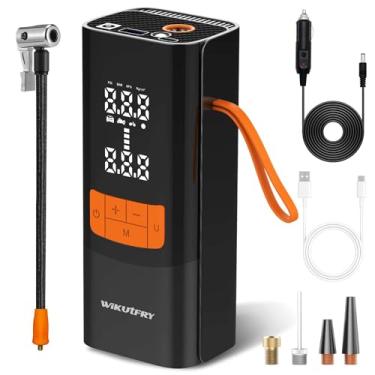 Imagem de Compressor de ar portátil para inflador de pneu, bomba de pneu de carro de 15000mAh e 150PSI com visor de pressão para carros, motocicletas, bicicletas, bicicletas esféricas com medidor de pressão de