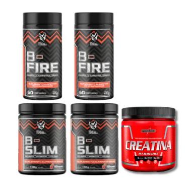 Imagem de Kit Fogo no Cachorro Turbo (2x B Fire 2x B Slim + 1x Creatina Integral