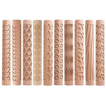 Imagem de ROYALEAD Rolo de massa em relevo com tema natalino, rolo 3D gravado para pastelaria em relevo, fondant, massa de bolo, cozinha, folha