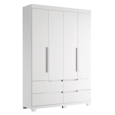 Imagem de Guarda Roupa Solteiro 160cm 4 Portas Doble Branco - Albatroz