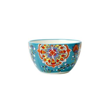 Imagem de O estilo nórdico usa utensílios de mesa criativos e requintados de cerâmica de pavão verde pintados à mão - tigela pequena de 11,7 cm