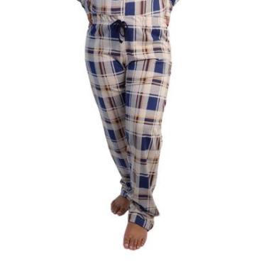 Imagem de Calça Feminina Xadrez Sensare 14999 Azul-Unissex