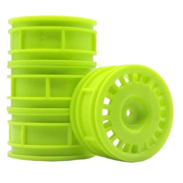 Imagem de LAFEINA RC On Road Car Nylon Wheels Rims for HSP HPI Tamiya TT01 TT02 Kyosho 1/10 RC Street Touring Racing Models (+5mm ET, C, Green)