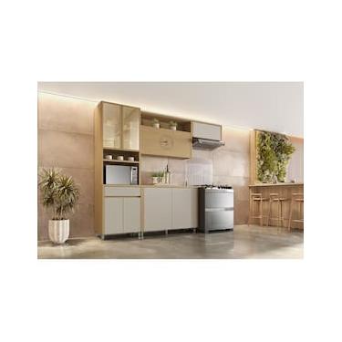 Imagem de Balcão Nesher Condessa com 2 Portas e 1 Prateleira - 120cm de largura - Carvalho/Greige