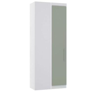 Imagem de Guarda-roupa Canto Reto Modulado 1 Porta Alpes Luciane, Branco/Verde B